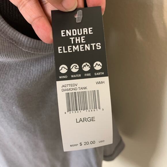 Element Diamond Ribbed Tank Top Gray Size Large - Picture 7 of 8